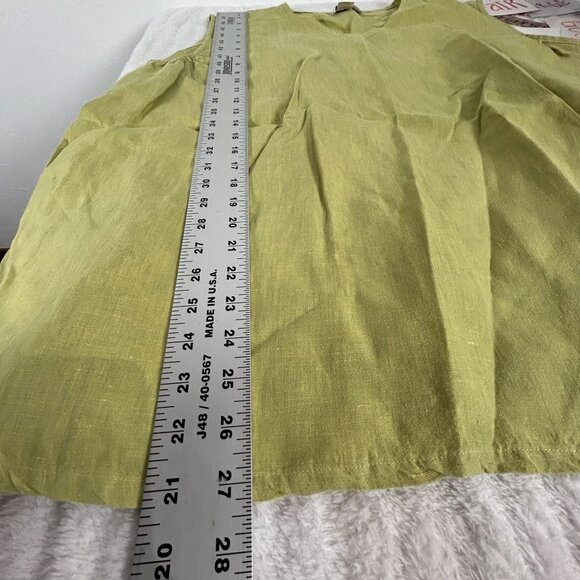 Harper Greer Womens Sleeveless V-Neck Lime Green Linen Top Blouse Size XL Casual - Picture 7 of 7